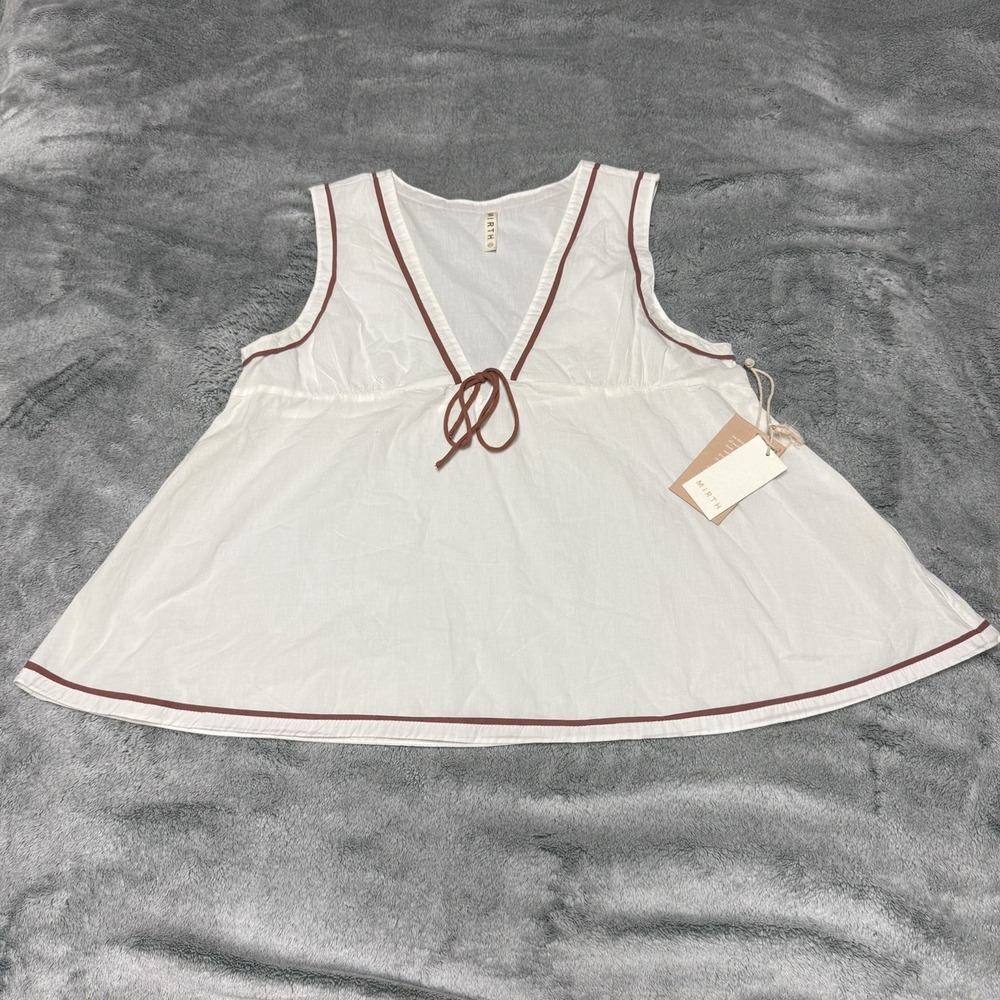 Mirth Size XS Cotton PJ Cami Top V-Neck Sleeveless Lounge Casual